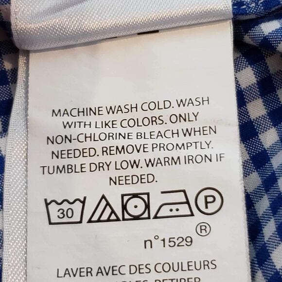 Polo Ralph Lauren Shirt Men's Medium Blue White Gingham Plaid Button Down Preppy - Picture 8 of 9